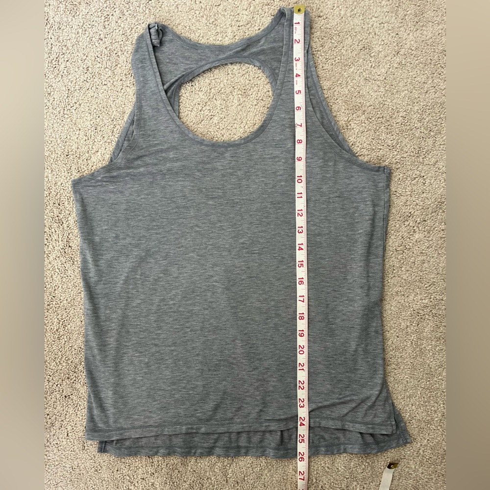 Athleta Women’s Gray Oversized Open Back Tank Top Size S Activewear Yoga - Picture 8 of 9